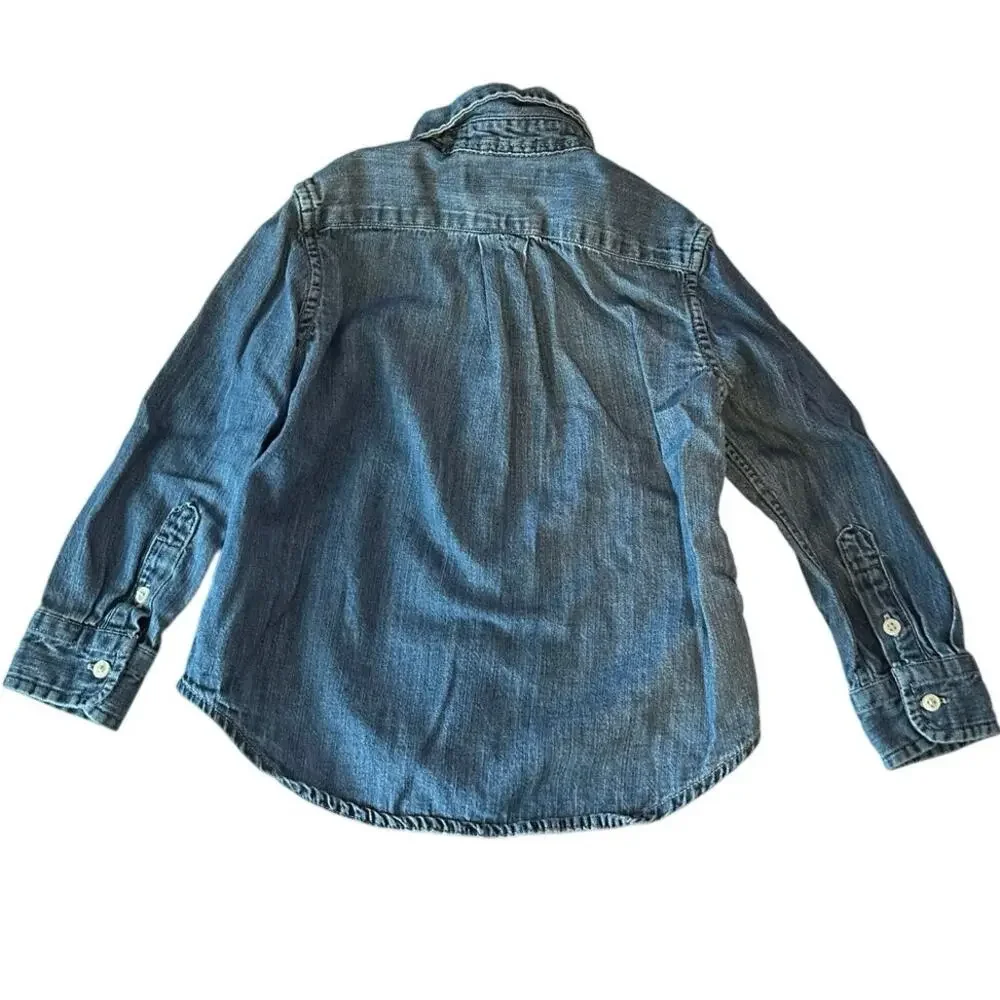 Ralph Lauren Kids Toddler Long Sleeve Button Down Denim Sport Shirt Size 3T